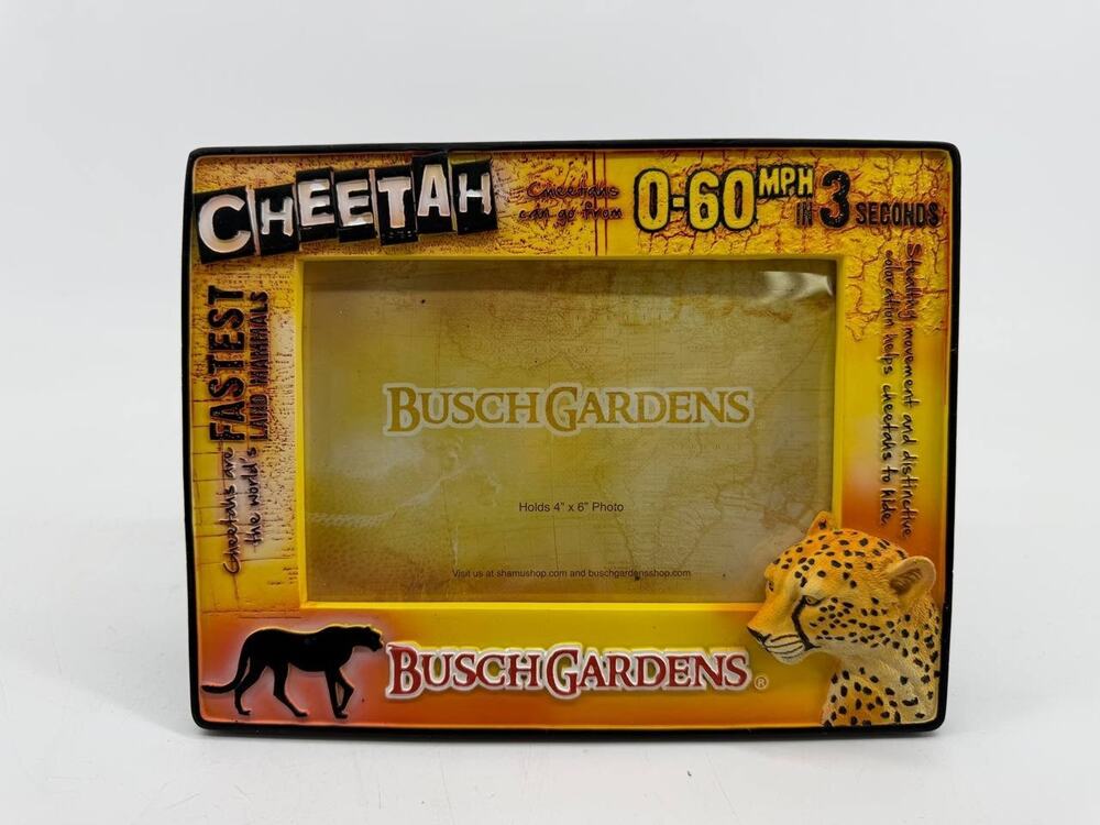 Busch Gardens Cheetah Photo Frame 4x6 Safari Animal Souvenir Picture Frame